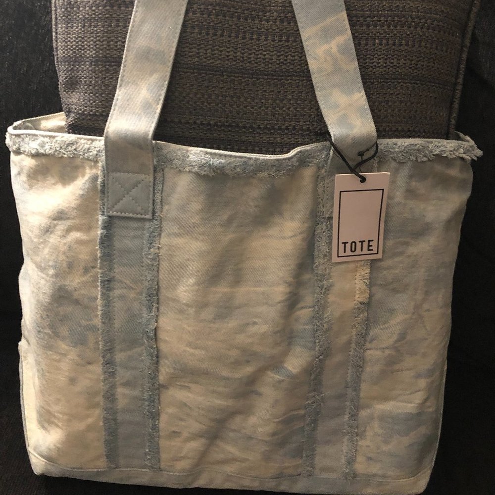 WOMEN DENIM TIE-DYE TOTE